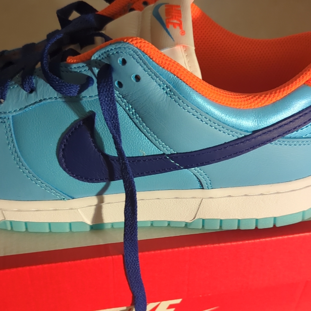 Nike dunks men Blue and Orange Sneakers size 8 brand new in box